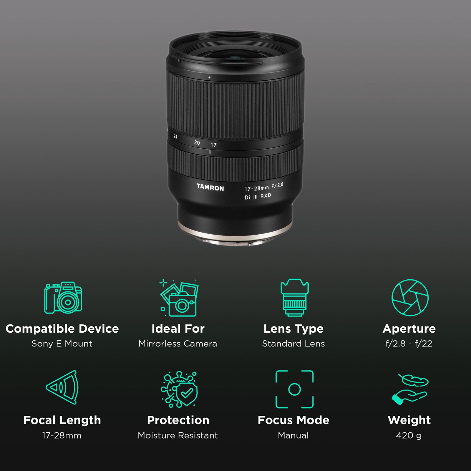 Buy Tamron Di III RXD 17-28mm f/2.8 - f/22 Wide-Angle Zoom Lens